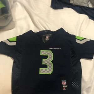 NFL Team Apparel Kids Baby Boy's Jersey Navy and Lime Wilson#3 Jersey Size 6M